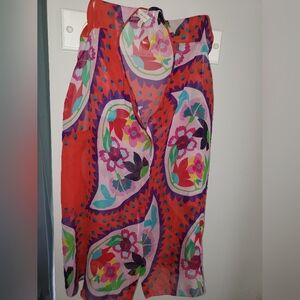 Sz 38 Delpozo button front semisheer blouse